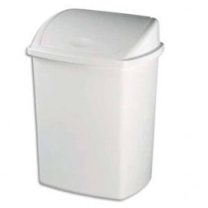 poubelle couvercle basculante blanche plastique 25 litres